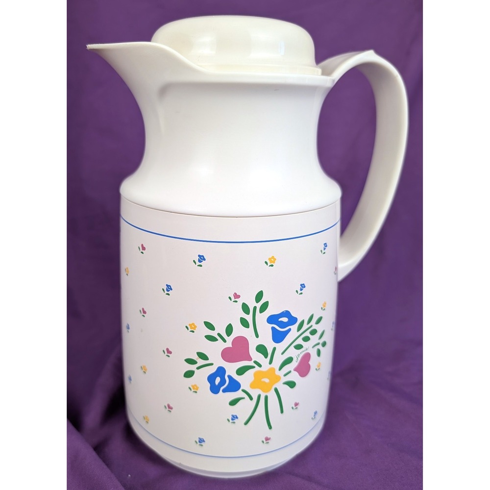 Thermos Carafe Pitcher Floral Boquete 32oz Spring Flowers Jaime #490 1982